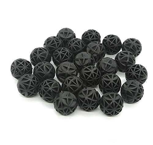 J-star 100 PCS 1-Inch (26mm) Bio Filter Balls for Aquarium Pond, Fish Tank Bio Filter Media for Freshwater & Saltwater, Canister Filter Sump Wet/Dry Trickle Filter, Includes 2 Mesh Bags - size: 100pc/26mm