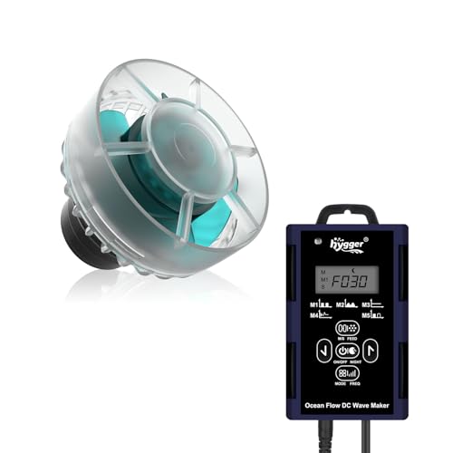 hygger Wave Maker For Aquarium, Ultra-quiet Transparent Wavemaker With Controller, Adjustable Flow Magnetic DC 24V 2850GPH Powerhead, Circulation Pump For 75-200Gallon Freshwater Coral Reef Tank - size: 20W