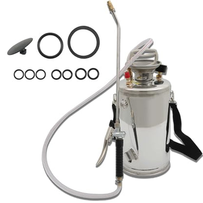 HOSTIC 1.5 Gallon Stainless Steel Sprayer Hand Pump Sprayer with Pressure Gauge Valve Adjustable Nozzle for Gardening Lawn and Cleaning - size: 1.5 Gallon