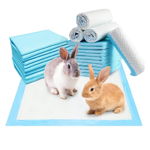 Hamiledyi 30 PCS Rabbit Pee Pads Super Absorbent Pet Toilet/Potty Training Pad Disposable Cage Liners Leak-Proof for Puppy Guinea Pigs Hedgehog Hamsters Chinchillas and Other Small Animals - size: 30 PCS