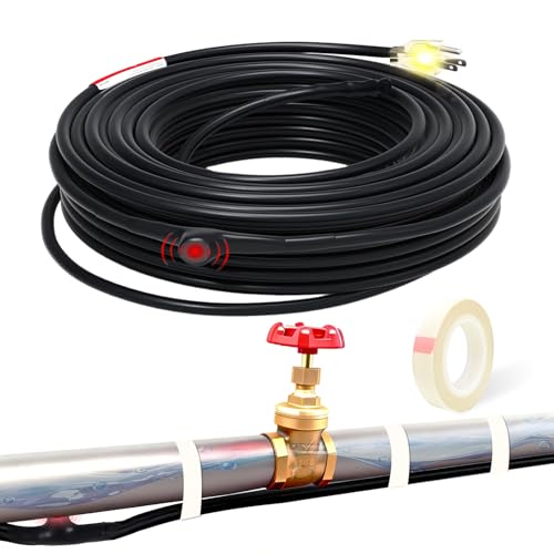 28 Feet Heat Tape for Water Pipes Pipe Freeze Protect Heating Cable Keeps Water Flowing at -40°F with 3ft Lighted Plug - style: 28 Feet