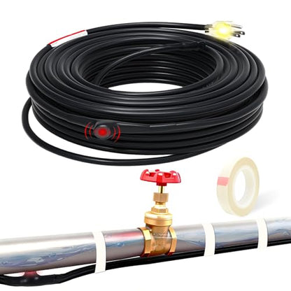 22 Feet Heat Tape for Water Pipes Pipe Freeze Protect Heating Cable Keeps Water Flowing at -40°F with 3ft Lighted Plug - style: 22 Feet