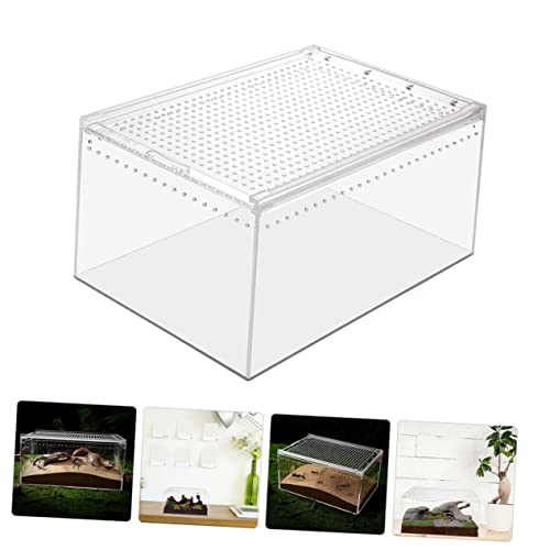 Toddmomy Leak Acrylic Snake Cage Reptile Breeding Box Ventilation for Tarantulas and