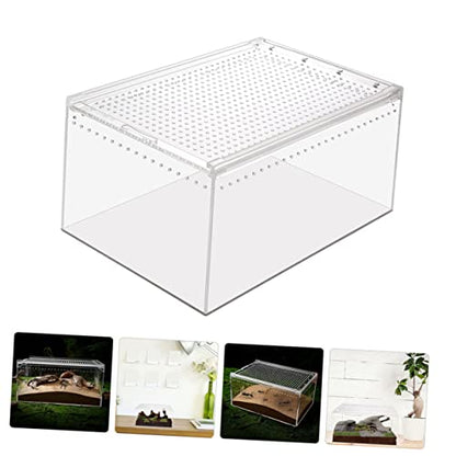 Toddmomy Leak Acrylic Snake Cage Reptile Breeding Box Ventilation for Tarantulas and