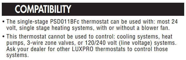 Lux Pro PSD010BF Digital Non-Programmable Thermostat for Home, Heat only with Fan - style: PSD010BF