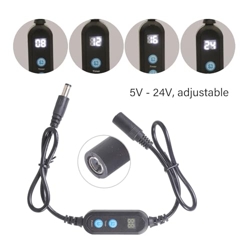 Aquarium Light Timer&Dimmer, 5V 12V 24V Direct Current 48W Auto Away Function for Blowers Fish Cistern Radiances Timing Power Cord for Marinepark Radiances