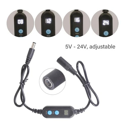 Aquarium Light Timer&Dimmer, 5V 12V 24V Direct Current 48W Auto Away Function for Blowers Fish Cistern Radiances Timing Power Cord for Marinepark Radiances