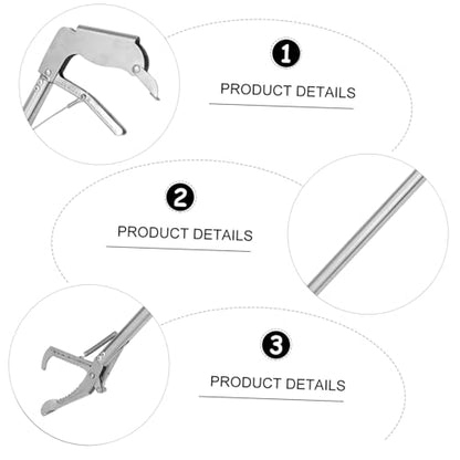 Stainless Steel Snake Catcher Clip Practical Folding Trap Clamp with Lock 36-inch Long Reach Reptile Handling Tool for Safe and Effortless Snake Capture