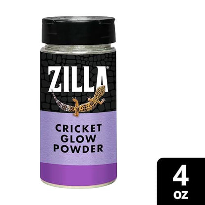 Zilla Cricket Glow Powder — add to Reptile Food for a Fun Twist, More exciting Than Plain Calcium Powder Fluoresces Under Black Light, Ideal for Insectivores, 4 Ounces - size: 4 Ounce (Pack of 1)