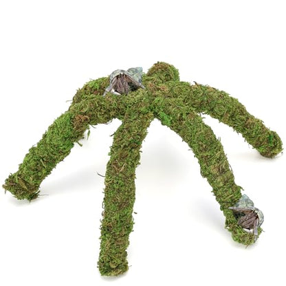 USMOLA 12 Inch Hermit Crab Climbing Toys for Tank, Fake Moss Hermit Crab Habitat Tank Accessories, Pet Snail Climbing Toys, Ideal Snail Terrarium Accessories (Natural Green, 12 Inch)