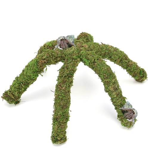 USMOLA 12 Inch Hermit Crab Climbing Toys for Tank, Fake Moss Hermit Crab Habitat Tank Accessories, Pet Snail Climbing Toys, Ideal Snail Terrarium Accessories (Natural Green, 12 Inch)