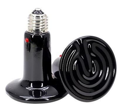 100W Reptile Ceramic Heat Lamp with Indicator Light Infrared Heat Emitter E26 Reptile Heat Lamp Bulbs for Pet Brooder Coop Chicken Lizard Turtle Snake Bearded Dragon,No Harm No Light,2-Pack
