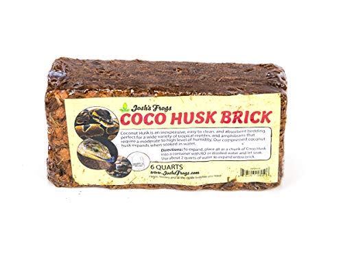 Josh's Frogs Coco Husk Brick (6 Quarts) - Reptile, Amphibian & Invertebrate Bedding - Pet Supplies - size: 6 Quart Brick