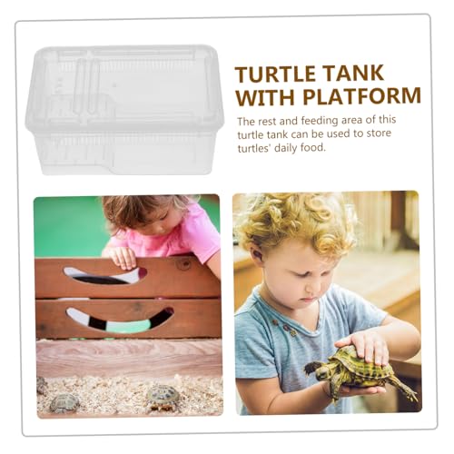 HEALLILY Plastic Reptile Collection Box Climbing Pet Display Container Portable Breeding Habitat for Turtles Lizards Snakes