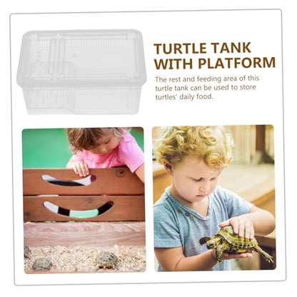 HEALLILY Plastic Reptile Collection Box Climbing Pet Display Container Portable Breeding Habitat for Turtles Lizards Snakes