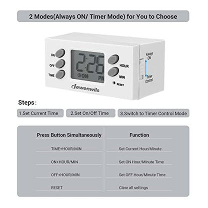 DEWENWILS 8-Outlet Power Strip with Timer+DEWENWILS 24 Hour Outlet Timer