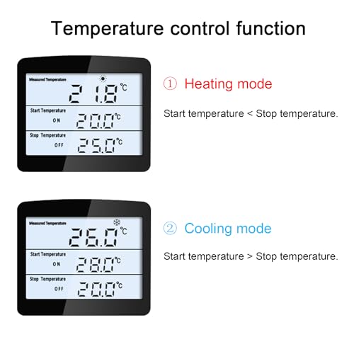 KT3100BL Digital Temperature Controller Outlet Socket VA LCD Display Plug in Thermostat 15A 120V Output with Blue Backlight 3m Temperature Sensor - style: KT3100BL Blue backlight