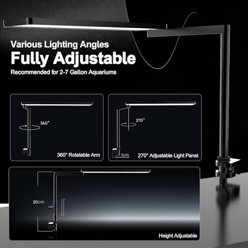 FZONE Solo Series Nano LED Aquarium Light, Full Spectrum and Dimmable, App-Controlled, for Freshwater and Planted Tanks - color: White-Fresh