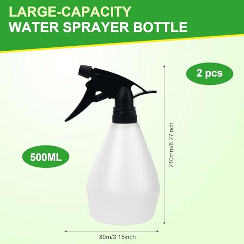 DukroukReptile Spray Bottle Adjustable Nozzle,500ml(17oz) | Reptile Mister Bottle,No Clog No Leak,Easy to Grip with Adjustable Nozzle