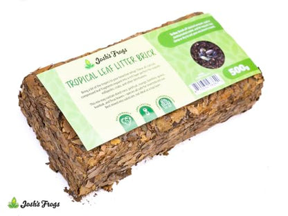 Josh's Frogs Compressed Natural Tropical Leaf Litter Brick, 500g, All-Natural Leaf Fragments for Isopods, Millipedes, Crabs, Detritivores