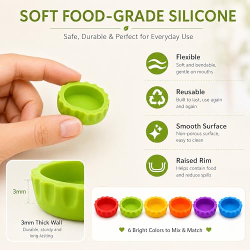 Meow&Woof Crested Gecko Feeding Cups, 6 Pack Small Silicone Reptile Food and Water Cups, 0.2 oz Gecko Food Dish for Crested Gecko, Leopard Gecko, Tarantula, Isopods and Hermit Crabs - color: 6 pack