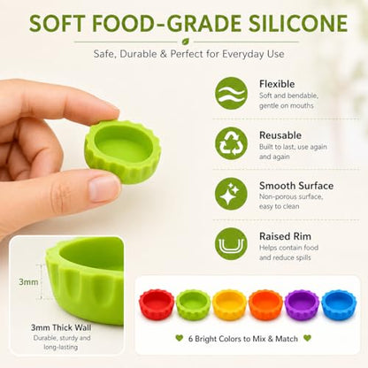 Meow&Woof Crested Gecko Feeding Cups, 6 Pack Small Silicone Reptile Food and Water Cups, 0.2 oz Gecko Food Dish for Crested Gecko, Leopard Gecko, Tarantula, Isopods and Hermit Crabs - color: 6 pack