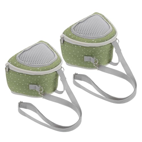 Toyvian 2pcs Portable Small Pet Carrier Bags for Hamsters and Reptiles, Breathable Mesh Travel Shoulder Pouches Made of Polyester and Oxford Cloth, Lightweight and Sturdy for Outdoor