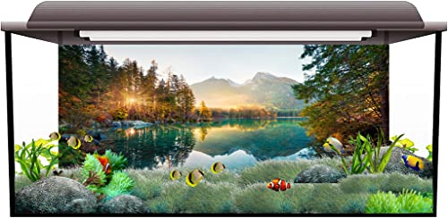 AWERT 36x24 inches Nature Landscape Aquarium Background River Mountain Autumn Scenery Fish Tank Background Vinyl Background - size: 36x24in/90x60cm