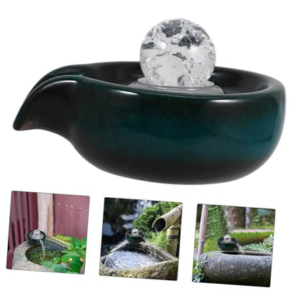 Fountain Circulation Outlet Remove Pond Fountains Aquarium Solar Water Feature Pump Submersible The Fountain for Pool Part Change Dispenser Pet Circulating Accessory Ceramics Blue - color: Blue