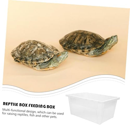 balacoo Reptile Feeding Box Transparent Breeding Container Lightweight and Enclosure for Display and Transport of Reptiles No Lid for Optimal Airflow