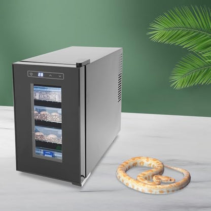 Black Reptile Egg Incubator, 6.08gal Small Digital Lab Incubator with Precise Temperature Control, Cooling and Heating 50-104°F Freely Adjust, for Lizard Snake Reptiles Hatching with Glass Door