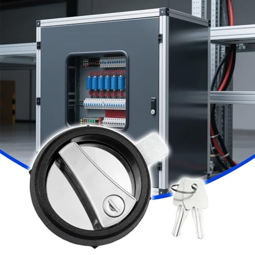 MS901 Black Electric Panel Cam Lock 1PC Round Security Lock for Electrical Enclosures Cabinets Boxes Replacement Enclosure Lock