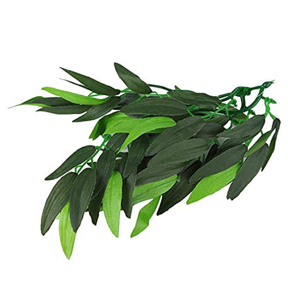 Artificial Reptile Plants Lifelike Plastic Plant Hanging Leaves Decoration with Suction Cup for Reptile Terrarium Fish Tank (T-044F) - size: T-044F