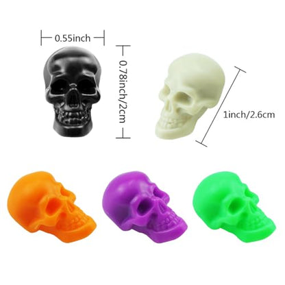 SaktopDeco Small Skull Mini Plastic Skull Heads Decor Halloween Skeleton Head for Crafts Bar Home Table Party Decorations