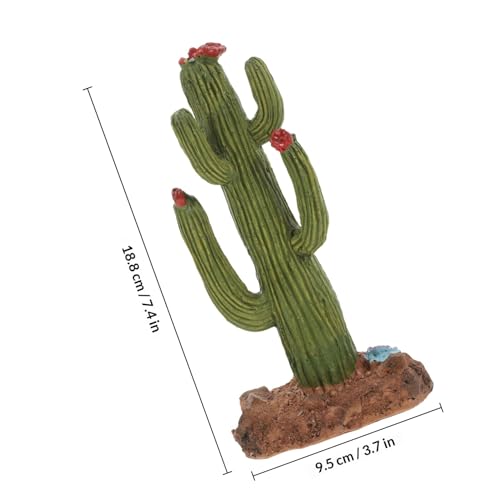 Reptile Artificial Cactus Plants for Desert Habitat Decor with Turtle Floating Platform and Hideout Plastic Plants for Snake Tank and Lizard Terrarium