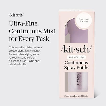 Kitsch Continuous Spray Bottle for Hair – Fine Mist Water Mister & Water Spray Bottle – Recycled Hair Spray Bottle – Spray Bottles for Cleaning, Styling, Plants & More – Sheer Violet, 150ml - color: Sheer Violet