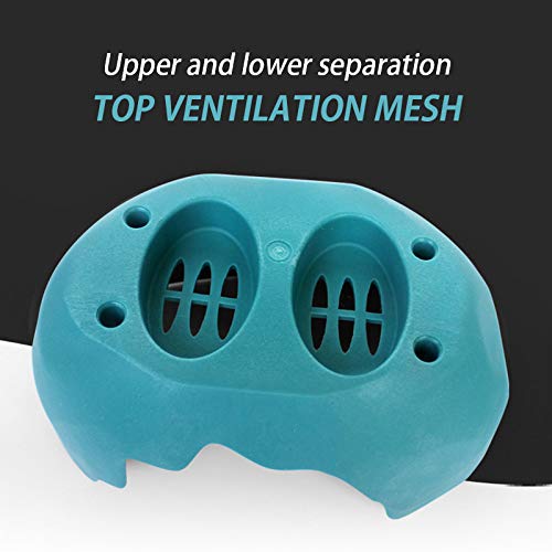 Reptile Hideouts Box with 2 Ceramic Sinks to Increase Humidity Terrarium Reptile Hide Habitat Humidify Cave for Turtle Lizard Tortoise Amphibians Snake, 9.8x5.9x5.9 - color: Blue