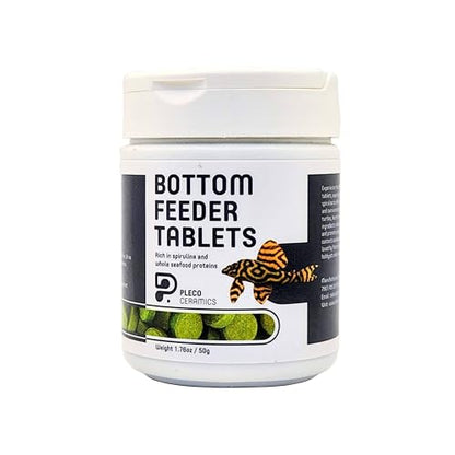 Plecoceramics Bottom Feeder Tablets Universal Fish Food for Aquarium Fish, Turtles, Goldfish, Catfish - Spirulina Protein Wafers (1.76 oz / 50 gr)