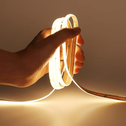 DC 5V USB COB LED Strip Light Warm White 3000K Dimmable IP65 Waterproof CRI 93+ USB Powered 6.6ft/2M 640LEDs High Brightness Flexible LED Tape Lights - color: Warm White