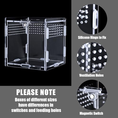 Suzile Jumping Spider & Tarantula Enclosure - Reptile & Hermit Crab Tank - Micro Habitat (3.5 x 3.5 x 3.7'')