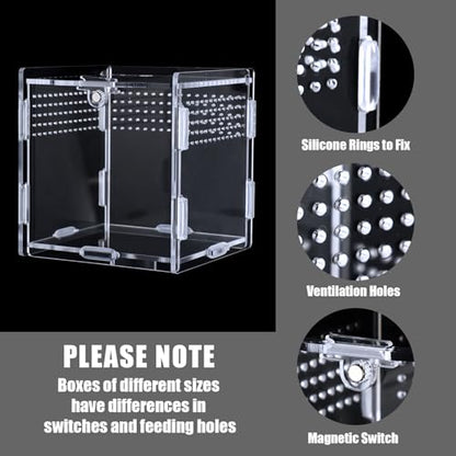 Suzile Jumping Spider & Tarantula Enclosure - Reptile & Hermit Crab Tank - Micro Habitat (3.5 x 3.5 x 3.7'')