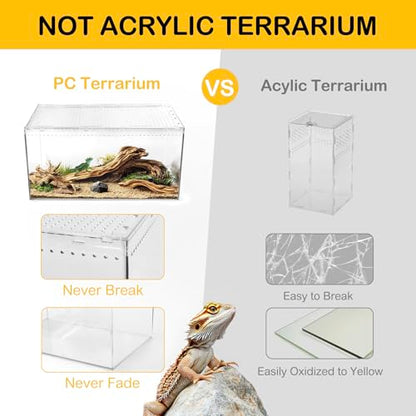 Slide Lid Tank XL 17.7x9.84x7.8IN and Reptile Terrarium Kit S 12“ x 7“ x 9”