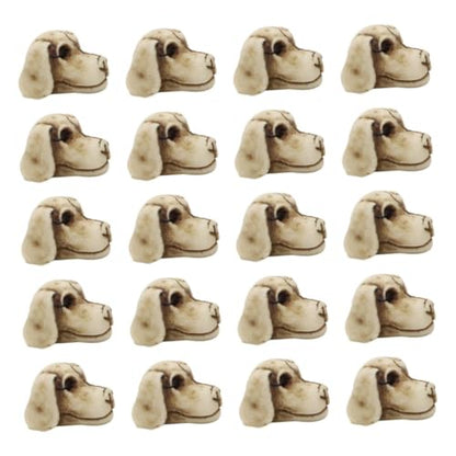 Luxshiny 20pcs Animal Skull: Mini Dog Head Figurine for Aquarium Terrarium Flowerpots - Resin Puppy Head Statues Decorations for Halloween Garden Patio Backyard