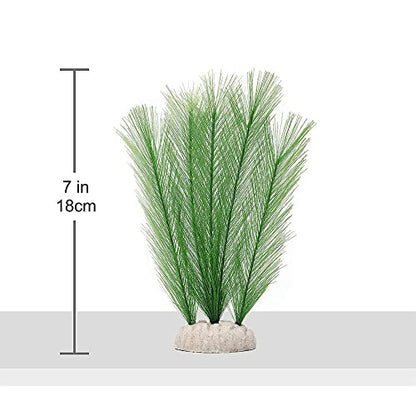 Norgail Aquarium Silk Plant Decorations Fish Tank Artificial Green Water Plants Made of Silk Fabrics Plastic, Safe for All Fish & Pets Small 3Pcs - size: Small