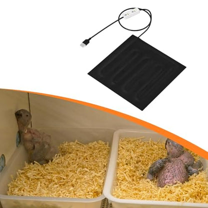 Baoblaze Reptile Heating Pad Terrarium Heating Mat with Temperature Control USB Heat Pad Warming Cushion for Bearded Dragon Bird Snake, 22cmx22cm