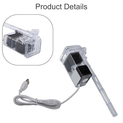 Minhe USB Aquarium External Waterfall Filter Pump, Silent Operation for Small Fish Tanks, Compact PVC Design