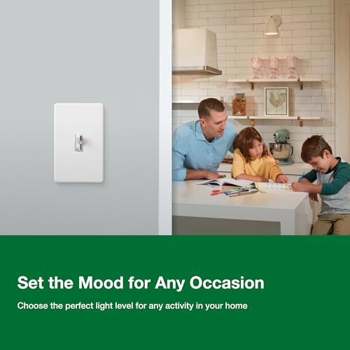 Lutron Ariadni/Toggler LED+ Dimmer Light Switch for Dimmable LED, Halogen and Incandescent Dimmer Switch, 150W, Single-Pole/3-Way, AYCL-153P-AL, Almond - color: Almond, size: 1 Pack