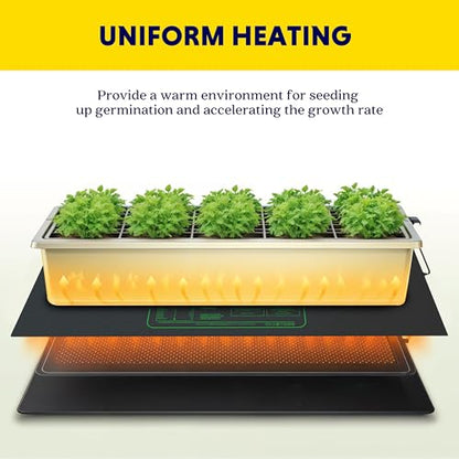 iPower Waterproof Seedling Heat Mat 10" x 20", 2 Pack ETL Certified Durable Germination Heating Pad, for Seed Starting Propagation - size: 10" x 20"(x2), style: Heat Mat Upgrade Version