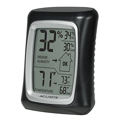 AcuRite Thermometer & Hygrometer with Humidity Gauge, Magnetic Only - color: Black