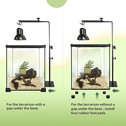 BETAZOOER Dual Reptile Lamp Stand Metal Adjustable Lamp Holder Light Fixture 15.5-37.5 Inch Reptile Glass Terrarium Amphibians/Terrestrial Vivarium